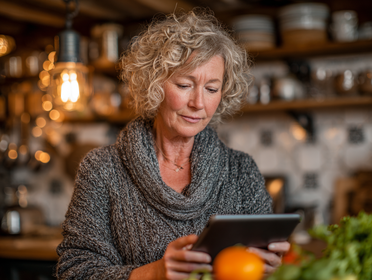 Дієтолог консультує клієнта онлайн через планшет